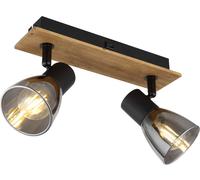 Globo Lighting Claude applique murale 2x40 W noir-fumé-bois 54307-2W