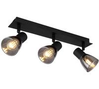 Globo Lighting Plafonnier Claude 54307-3 3x40 W métal bois verre noir-fumé