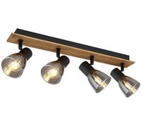 Globo Lighting Claude plafonnier 4x40 W noir-fumé-bois 54307-4W