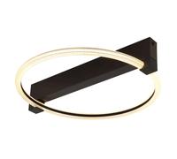 Plafonnier LED, lampe de salon, métal noir mat, H 8,5 cm