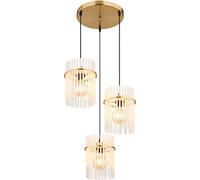 Globo Lighting Gorley lampe suspendue 3x60 W blanc-noir-doré 15698-3HRM
