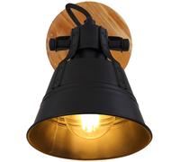 Globo Lighting Günther applique murale 1x60 W noir-doré-bois 15466S-1