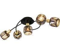 Globo Lighting Indiana plafonnier 5x40 W noir-fumé-doré 54357-5B