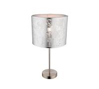 GLOBO LIGHTING Lampe a poser mat - Plastique - Tissu gris métallisé - Interrupteur - Diametre 26 cm - Hauteur 50 cm - 60W - 230V