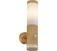 Globo Lighting Lampe d'extérieur en acier inoxydable aspect bois, 1x E27 LED