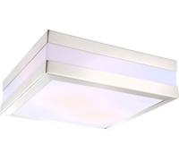 Globo Lighting Luminaire extérieur Acier inoxydable, plastique opale, IP44, LxLxH : 285x285x85mm, hors 2x E27 LED 40W 230V