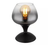 Lampe de table verre fumé lampe de chevet noir lampe de salon lampe de table, 1x E27, DxH 15 x 20,5 cm