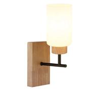 Applique murale Salon Éclairage vers le haut E27 Noir mat Métal Verre opale H 31 cm