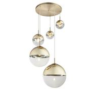 Globo Lighting Varus lampe suspendue 5x40 W transparent-doré 15855-5