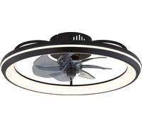 Globo Lighting Ventilateur de plafond métal noir mat, LED