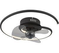 Globo Lighting Ventilateur de plafond métal noir mat, LED