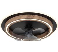 Globo Lighting Ventilateur de plafond métal noir mat, LED