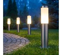 Globo Lot de 4 Lampes Extérieures sur Pied LED IP44 Acier Inox E27 10 W