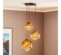 Globo Luminaire suspension en verre Varus, dimmable, marron, Salon / Salle à manger, Verre, Moderne, Suspension en verre