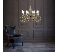 Globo Lustre Plafonnier Classique 8 Lumières Laiton 55 cm 135 cm 69003-8