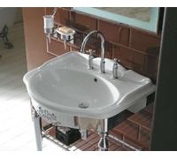 Globo Paestum lavabo 71x57 cm semi-circulaire classique-encastrée blanc brillant PA006.BI