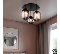 Globo Plafonnier Deckenlampe 3 Lampes Fumée Rond D 46 cm Chambre