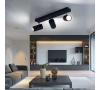 Globo Plafonnier Deckenlampe 3 Spots Amovibles Noir Chromé L 41 cm [EEK: Nicht bewertet]