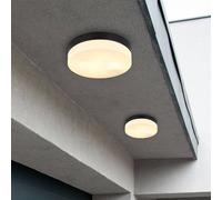 Globo Plafonnier d'extérieur Vranos, noir mat, Ø 24 cm, aluminium dimmable, noir, Aluminium, Moderne, Plafonnier
