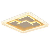 Plafonnier LED, lampe de plafond, lampe de salon, métal, blanc/doré, L 48,8 cm