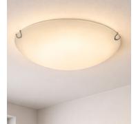 Globo Plafonnier LED Verre Métal Satiné 1 Lumière 30 cm IP20 16 W Blanc