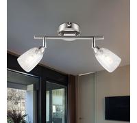 Globo Plafonnier Plafond Lampe Salon 2 Lampes Réglable Argent LED
