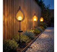 Globo Solar Lampe Extérieure Steckleuchte Effet Flamme Jardin Verre Boule LED 3x