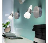 Globo Spotlampe LED Wandleuchte Murale NiCKEL Mat 2x Verstellable