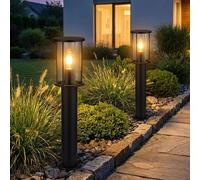 Globo Stehleuchte Extérieur Terrasse en Acier Inoxydable Ronde H 60 cm 2er Set