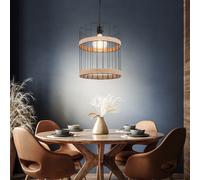 Globo Suspension Deckenlamp Hängelampe Gitteroptik Noir Corde de Chanvre