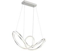 GLOBO Suspension en métal chromé en aluminium chromé avec câble en PVC transparent - Intensité variable - Plusieurs niveaux via interrupteur mural - Couleur fixe - Fonction mémoire - Veilleuse