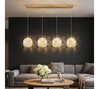 Globo Suspension LED H 150 cm Réglable 4 Lichts Couleur Or Moderne