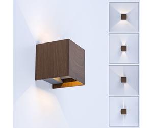 Globo Wandleuchte Extérieure Murale Style Bois 2 Luminaires LED 10 cm