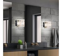 Globo Wandleuchte LED Chrome Verre Motif Cristal, Lot de 2