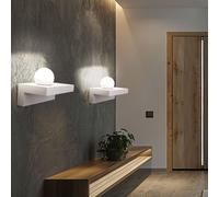 Globo Wandleuchte LED En Plâtre Blanc Pour Couloir & Escalier 2 Pièces