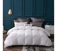 Globon Couette en Duvet d'oie pour très Grand lit, Toutes Saisons, 400 Fils au Pouce carré, Ultra Douce, 100% Coton, 1 275,7 g, Rembourrage de 800 Fils avec languettes d'angle, Blanc