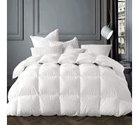 Globon Texcote Couette en Duvet d'oie Blanche Nano-traitée, très Grand lit, Poids de Remplissage de 1701 g, Pouvoir de Remplissage 700, Coque 100% Coton 400 Fils, Blanc