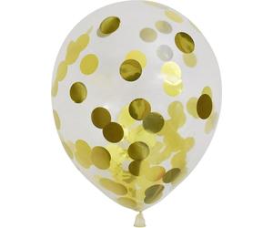 Globos Payaso - Confetti - Ballons, métalliques, anniversaire de mariage Pack de 6 SG36037 (taille unique) (Or)