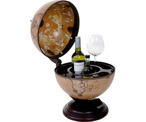 Globus Bar de table HWC-T873, Minibar de table, Globe pour 3 bouteilles MVG