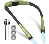 Glocusent Lampe de Lecture de Cou Rechargeable, Liseuse de Lecture au Lit à Bras Pliables, 6 Niveaux de Luminosité, 3 Couleurs, Longue Durée de Vie, Parfaite pour Lecture, Tricot