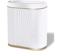 GloDeals Poubelle de salle de bain avec couvercle automatique, Poubelle fine intelligente de 7,6 L, petite poubelle en plastique, Poubelle sans contact avec capteur de mouvement pour chambre, salle de