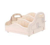 GLOGLOW Bibliothèque pour Enfants, Bibliothèque à 3 Niveaux avec Finition Arrondie sans Bavure, Présentoir de Livres et Rangement pour Chambre à Coucher, Salle de Classe, Salle de Jeux, Blanc Crème