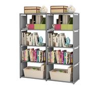 GLOGLOW Bibliothèques Étagère de Rangement Tuyau en Acier galvanisé à 5 Niveaux et Tissu Enduit Organisateur Autoportant Peu Encombrant pour Chambre à Coucher, Salon, Bureau, Dortoir, Bibliothèque