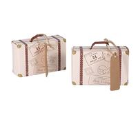 GLOGLOW Boîtes à Bonbons pour Cadeaux de Fête, Mini Valises Vintage en Papier Kraft pour Décorations de Voyage d'anniversaire et de Mariage 50 Pièces