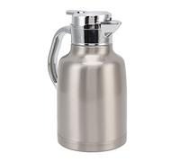 GLOGLOW Carafe à café Isolée Théière Thermique en Acier Inoxydable de 3 L avec Ouverture Large pour un Remplissage et un Nettoyage Faciles Couvercle Anti-fuite et Base Antidérapante pour (SILVER)