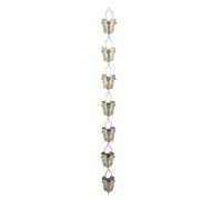 GLOGLOW Chaîne de Pluie, Chaîne de Pluie à Maillons en Fer, 7 Tasses de 3,3 Pieds de Longueur Réglable, de Drainage de Gouttière Décorative pour Jardins, Patios, Cours, de, Jardinage en Bronze