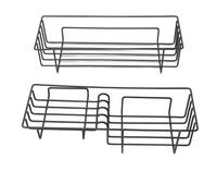 GLOGLOW Étagère de Douche Adhésive sans Perçage, Support de Rangement Mural pour Salle de Bain, Organisateur en de Fer avec Doubles Couches pour Une Utilisation Pratique dans la Douche et la Cuisine