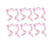 GLOGLOW Guirlande de Fleurs Artificielles, Paquet de 6, 5,9 Pieds, Tissu en Soie et Vigne Suspendue en Plastique avec Feuilles pour de Mariage, Plafond, Mur, Fête, Décoration de Jardin, Maison,