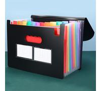 GLOGLOW Organiseur de Fichiers Extensible 13 Pochettes en Accordéon A4 Arc-en-ciel, Trieur de Documents Portable en Plastique 33 X 24 Cm, Protection du Papier sans Plis pour Notes d'étudiants,