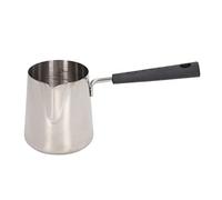 GLOGLOW Pichet à Mousse de Lait Pichet à café Tasse à Mousseur à Lait en Acier Inoxydable avec Longue Poignée Texture Brillante Nettoyage Facile pour la Cuisson du Beurre, de L'huile et (350ML)